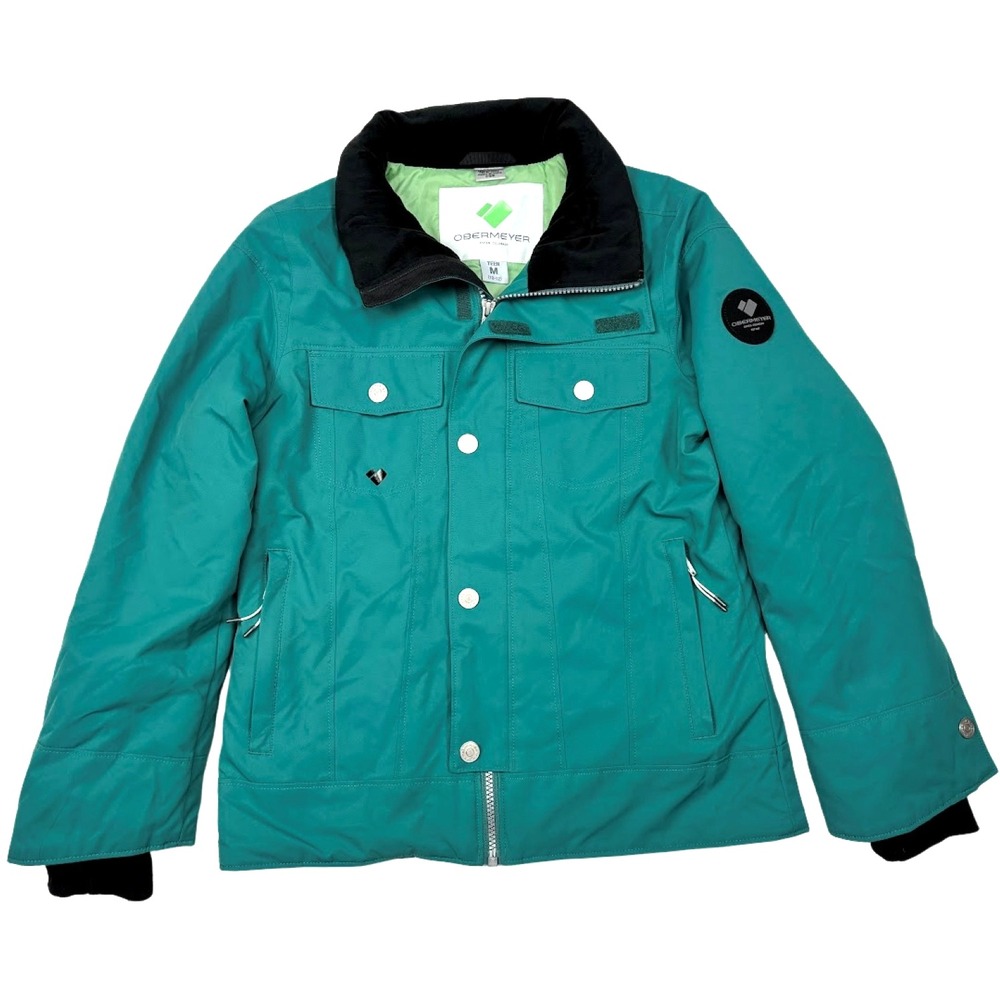 Obermeyer Girls Medium M June Green Snow Jacket Teal Teen‎ 10 12 ** No Hood **